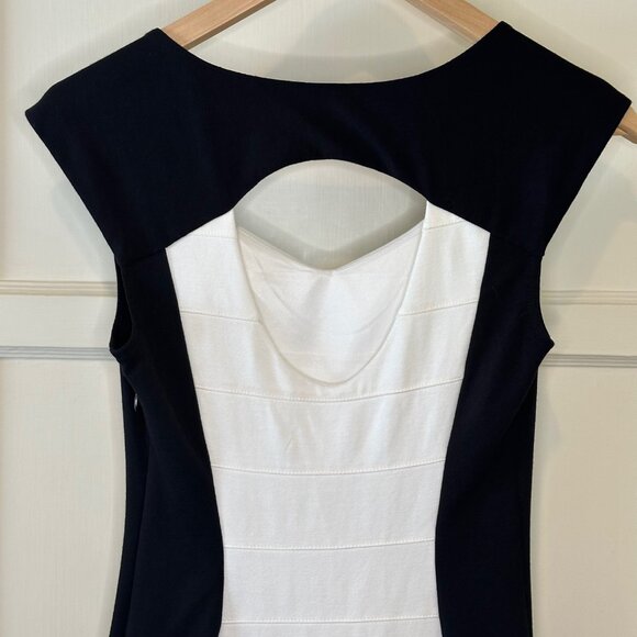 Express Black and White Color Block Body Con Mini Dress - Size 4 - Picture 5 of 10
